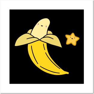 Peeled Banana and Star Posters and Art